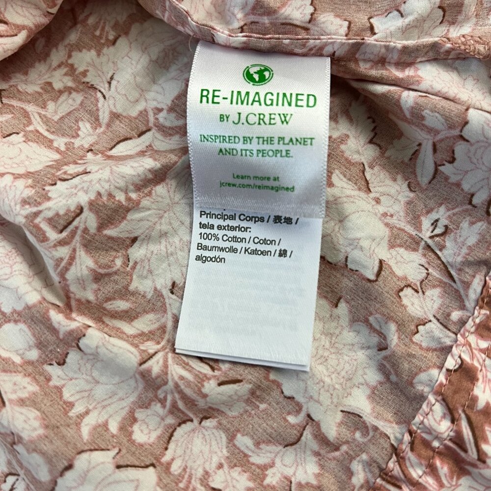 J. Crew Smocked Cotton Poplin Dress Rose Vines Sz M - Picture 10 of 13